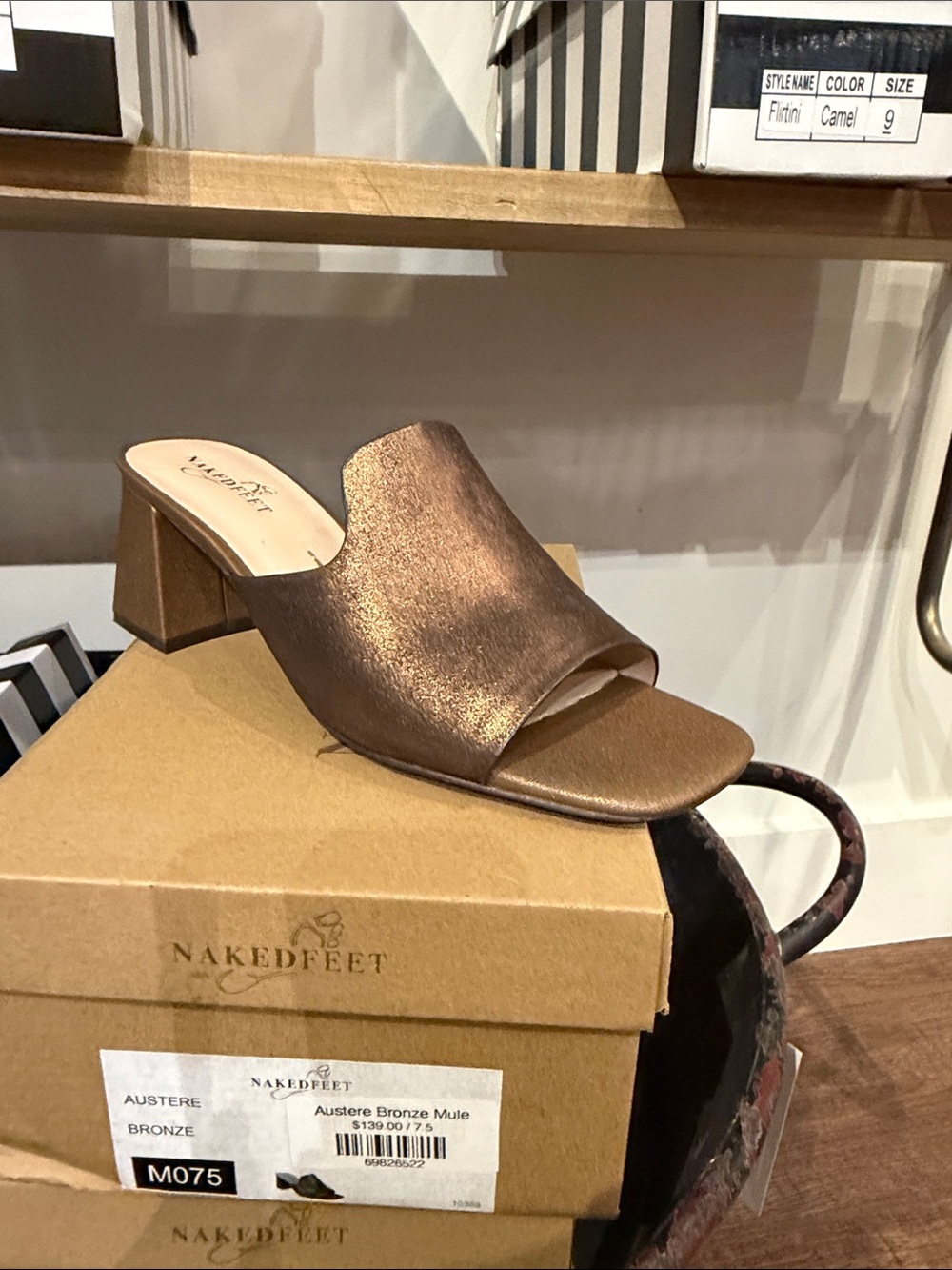 Naked Feet Austere Metallic Bronze Open-Toe Mule